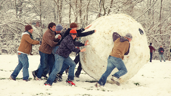Una palla di neve gigante