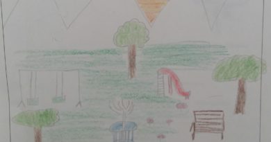 Un parco pubblico disegnato da un bambino