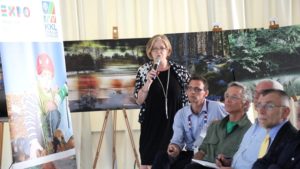 Gloria De Vincenzi durante una conferenza all'Expo di Milano del 2015
