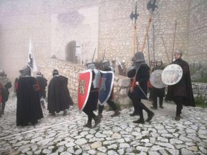 Un momento della rievocazione storica con "I Corvi di Giano" a Cassino