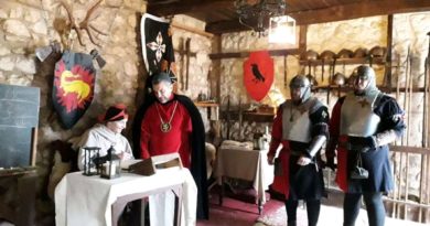 Un momento della rievocazione storica con "I Corvi di Giano" a Cassino