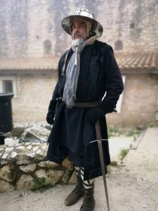 Il professor Luigi Velardo durante una rievocazione storica