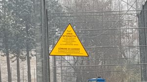 La zona interessata dagli scavi è interdetta (Foto: Cassinogreen, dicembre 2018)