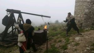 Un momento della rievocazione storica con "I Corvi di Giano" a Cassino