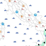 La mappa della vigilanza meteo della Protezione civile
