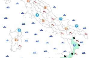 La mappa della vigilanza meteo della Protezione civile