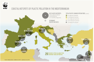 Un'infografica del report del Wwf sulla plastica in mare