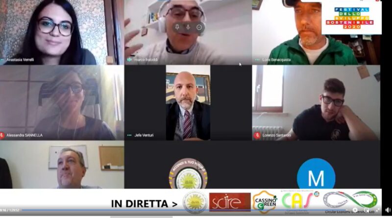 Un momento del webinar "Narrare l'economia circolare"