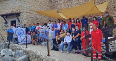 Il gruppo dell'Università di Cassino al termine della passeggiata di Climbing for climate