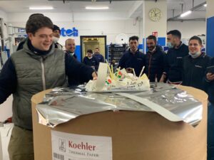 Un momento di festa all'interno di Real Rotoli