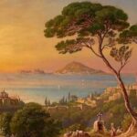 Il colle Cascio in un dipinto di Friedrich Horner del 1848. La piccola altura rappresenta il legame linguistico condiviso dai due centri del Basso Lazio